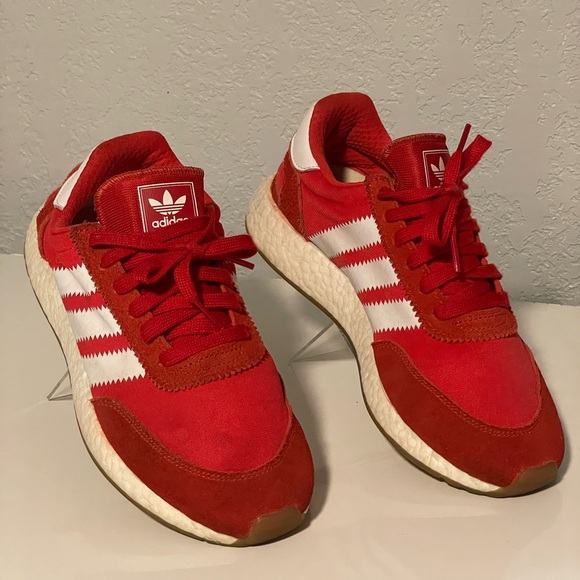 Adidas Red and White Iniki Runners Size 8 - Picture 2 of 7